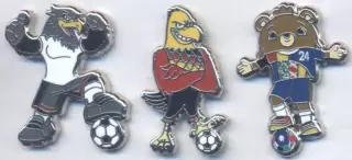 Чемп-т Європи ЧЄ-2024, 3 талісмани ЕМАЛЬ/Euro 2024 football 3 mascots pin badges