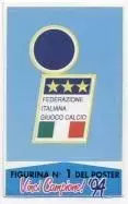 наклейка футбол.федерація Італія / Italy football federation logo sticker