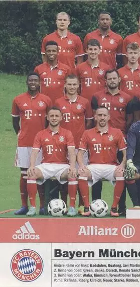 постер А4 футбол Баварія Мюнхен (Німеч.) 2016 /FC Bayern,Germany football poster