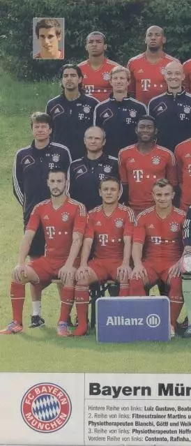 постер А4 футбол Баварія Мюнхен (Німеч.) 2012 /FC Bayern,Germany football poster