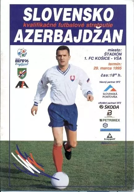 прог.зб.Словаччина-Азербайд. 1995 відб.ЧЄ-1996/Slovakia-Azerbaijan match program