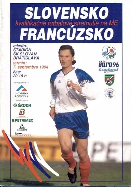 прог.зб. Словаччина-Франція 1994 відбір ЧЄ-1996 /Slovakia-France match programme
