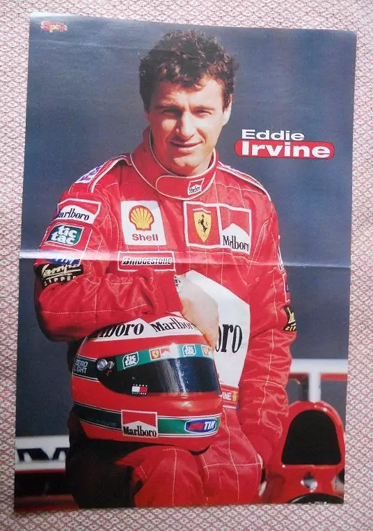 постер А3 формула-1 Ірвайн (В.Британія) /Eddie Irvine,G.Britain F-1 pilot poster