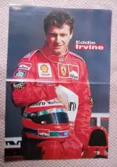 постер А3 формула-1 Ірвайн (В.Британія) /Eddie Irvine,G.Britain F-1 pilot poster