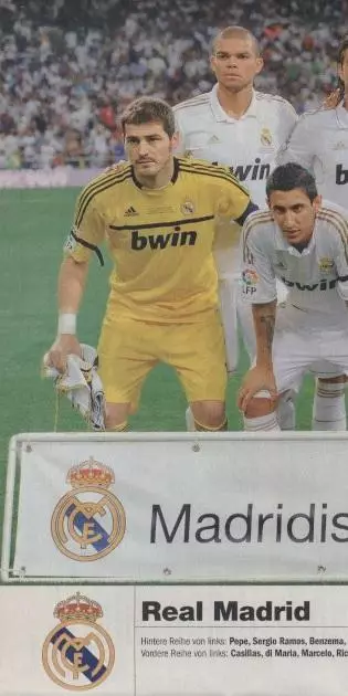 постер А4 футбол Реал Мадрид (Іспанія) 2011 / Real Madrid, Spain football poster
