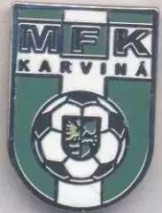 футбол.клуб Карвіна (Чехія)2 ЕМАЛЬ / MFK Karvina,Czech football enamel pin badge
