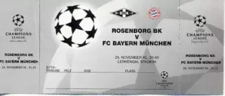 білет Rosenborg BK Norway/Норвег-Bayern Munchen Germany/Німеч. 1999 match ticket