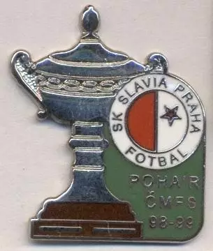 футбол.клуб Славія Прага (Чехія) ЕМАЛЬ/Slavia Pr. Czech-cup 1998-99 football pin