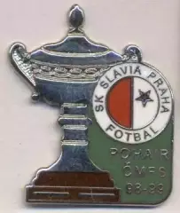футбол.клуб Славія Прага (Чехія) ЕМАЛЬ/Slavia Pr. Czech-cup 1998-99 football pin