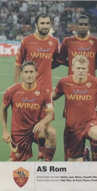 постер А4 футбол Рома (Італія) 2010 / AS Roma, Italy football team poster