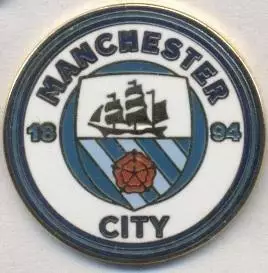 футбол.клуб Манчестер Сіті (Англія)6 ЕМАЛЬ /Manchester City,England football pin