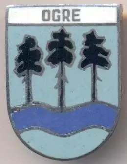герб емблема місто Огре (Латвія ЕМАЛЬ/Ogre town,Latvia coat-of-arms enamel badge