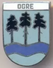 герб емблема місто Огре (Латвія ЕМАЛЬ/Ogre town,Latvia coat-of-arms enamel badge
