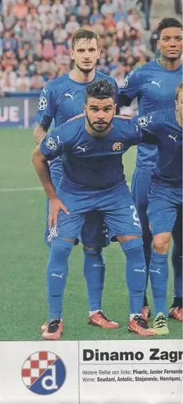 постер А4 футбол Динамо Загреб (Хорватія 2016/Dinamo Zag.Croatia football poster