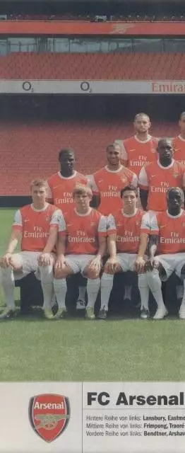 постер А4 футбол Арсенал (Англія) 2010/FC Arsenal London,England football poster