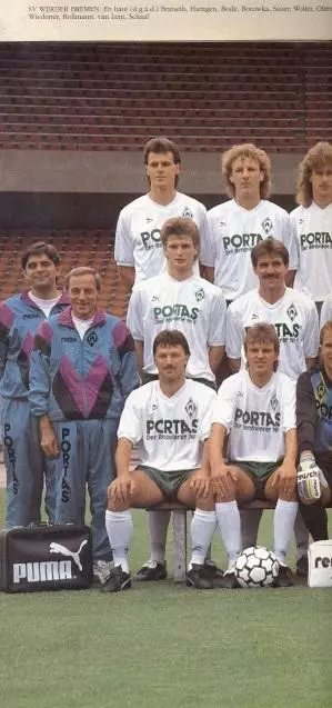 постер А4 футбол Вердер Бремен (Німеччина 1990/SV Werder,Germany football poster