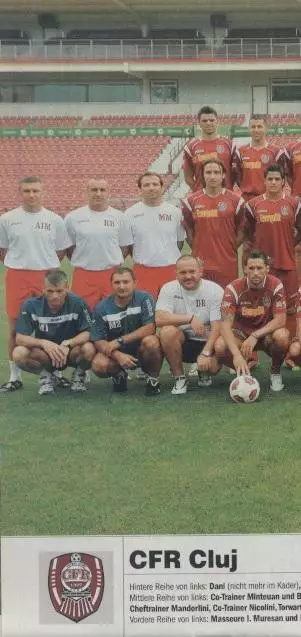 постер А4 футбол ЧФР Клуж (Румунія) 2010 / CFR Cluj,Romania football team poster