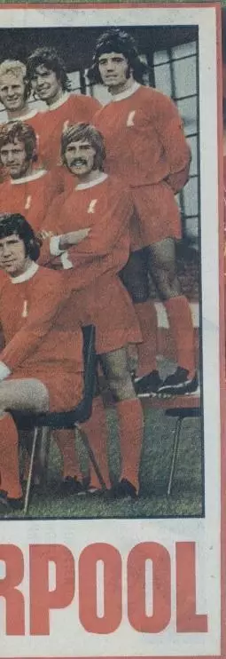 постер А4 футбол Ліверпуль (Англія) 1972 / FC Liverpool, England football poster