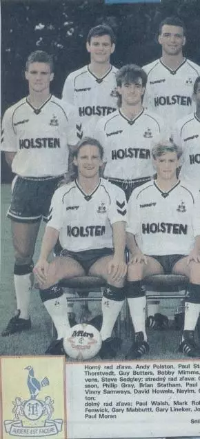 постер А4 футбол Тоттенхем (Англія) 1989/FC Tottenham H.,England football poster