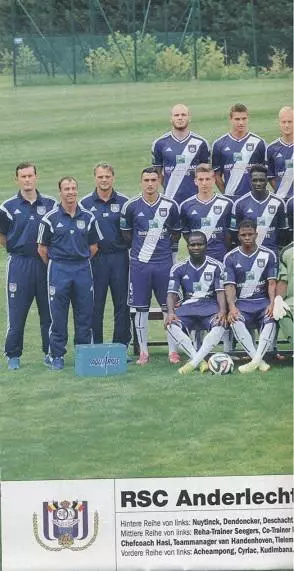 постер А4 футбол Андерлехт (Бельгія) 2014/RSC Anderlecht,Belgium football poster