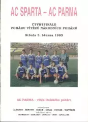 прог.Спарта/Sparta Prague Czechia/Чехія-AC Parma Italy/Італія 1993 match program