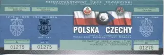білет зб. Польща-Чехія 1999 МТМ / Poland-Czechia friendly football match ticket
