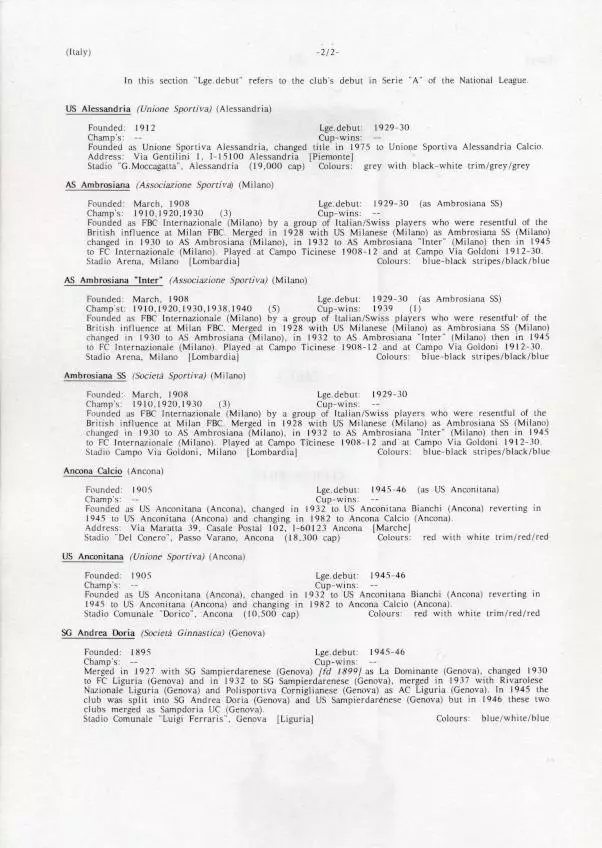 книга Італія підсумки чемп-тів,вся історія /Italy football ch.ships history book 2