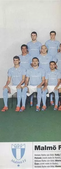 постер А4 футбол Мальме (Швеція) 2014 / Malmo FF, Sweden football team poster