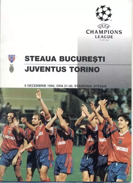 прог.Стяуа/Steaua Romania/Румун-Ювентус/Juventus Italy/Італія 1995 match program