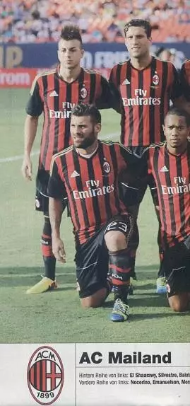 постер А4 футбол Мілан (Італія) 2013 / AC Milan, Italy football team poster