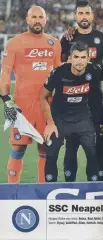 постер А4 футбол Наполі (Італія) 2016 / SSC Napoli, Italy football team poster