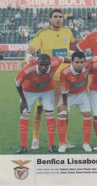 постер А4 футбол Бенфіка (Португалія) 2010 / SL Benfica,Portugal football poster