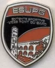 футбол.клуб Юзес-Пон-дГ.(Франція2 ЕМАЛЬ/ES Uzes Pont du Gard,France football pin