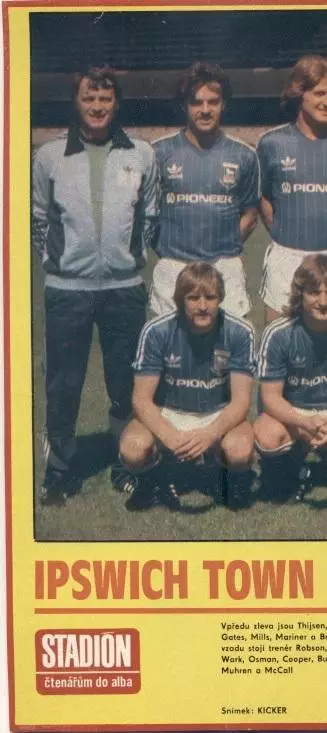 постер А4 футбол Іпсвіч Таун (Англія) 1981 /Ipswich Town,England football poster