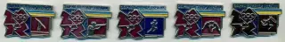 Україна НОК,Олімпіада 2012 офіц.5 шт.важмет/Ukraine IOC Olympics 2012 pin badges