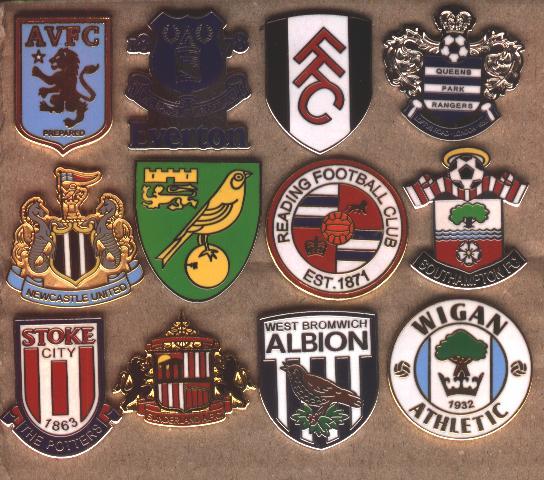 Англия, футбол, коллекция 12 клубов-большие, ЭМАЛЬ /England football clubs pin's