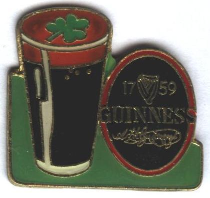 пиво Гиннесс, №2, тяжелый металл / Guinness beer company pin badge