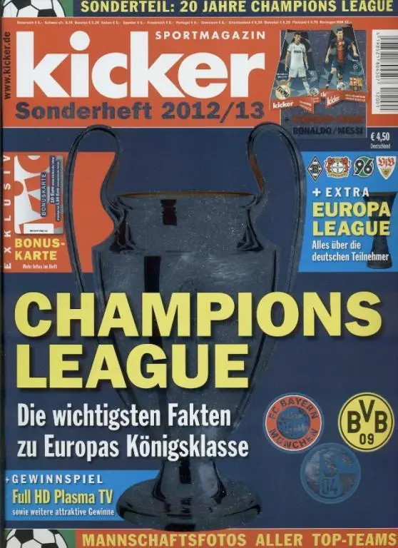 Футбол,Лига чемпионов 2012-13,спецвыпуск Кикер / Kicker Champions league 2012/13