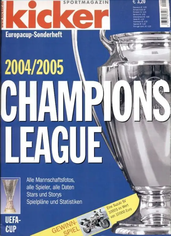 Футбол,Лига чемпионов 2004-05,спецвыпуск Кикер / Kicker Champions league 2004/05