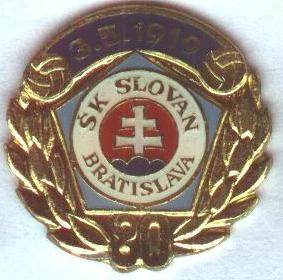 футбол.клуб Слован Б.(Словак)7 тяжмет /Slovan Bratislava,Slovakia football badge