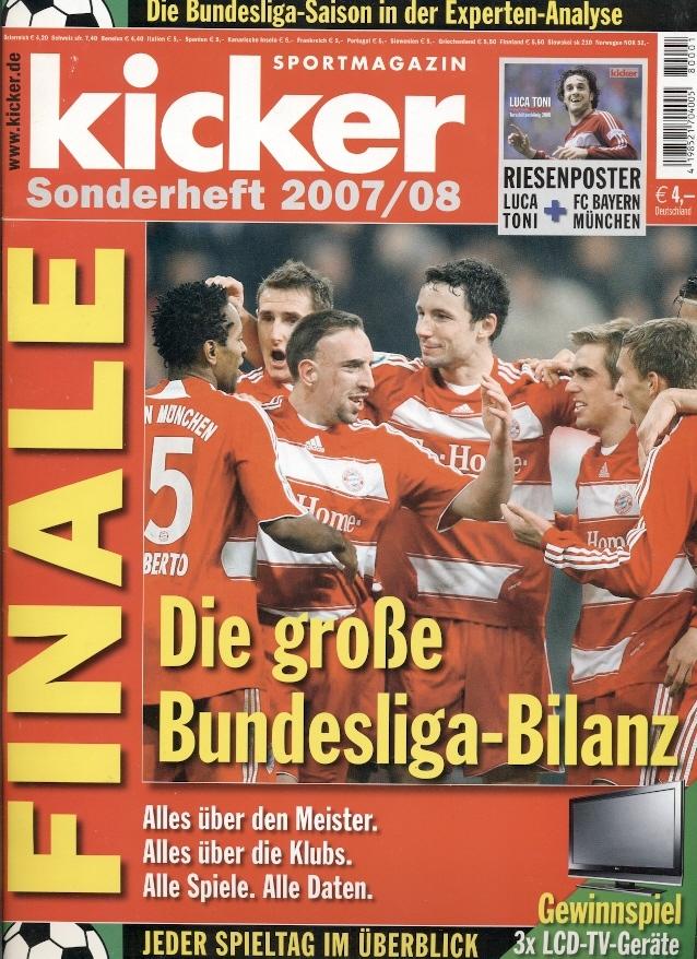 Германия, чемпионат 2007-08 итоги, спецвыпуск Кикер / Kicker Sonderheft Bilanz