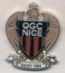 футбол.клуб Ницца (Франция)3 ЭМАЛЬ / OGC Nice, France football enamel pin badge