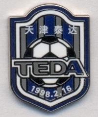 футбол.клуб Тяньцзинь ТЭДА (Китай)2 ЭМАЛЬ /Tianjin TEDA,China football pin badge