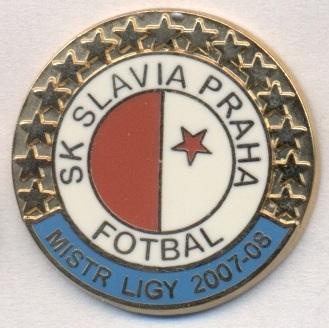 футбол.клуб Славия Прага(Чехия)2 чемпион ЭМАЛЬ /Slavia Praha,Czech football pin