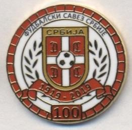 Сербия, федерация футбола,юбилей 100,ЭМАЛЬ /Serbia football federation pin badge