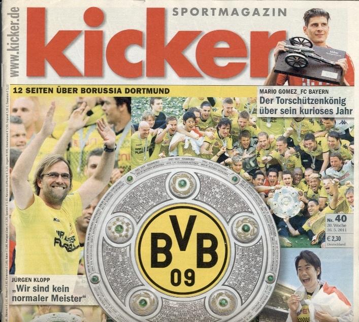 Футбол,Германия-Боруссия Дортмунд чемпион 2010-11,Кикер/Kicker Borussia Dortmund