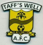 футбол.клуб Тафф'с Велл (Уэльс) ЭМАЛЬ / Taff's Well AFC,Wales football pin badge