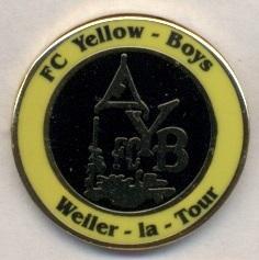 футбол.клуб Еллоу Бойс (Люксемб.)2 ЭМАЛЬ /FC Yellow Boys,Luxembourg football pin