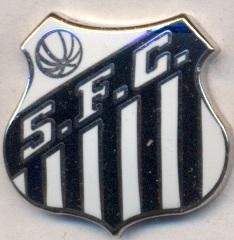 футбол.клуб Сантос (Бразилия)ЭМАЛЬ выпуклый /Santos FC,Brazil football pin badge