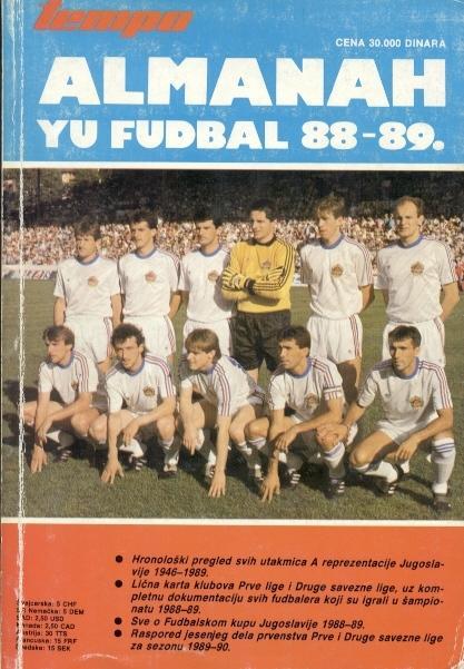 книга Югославия -Футбол 1988-89 ежегодник / Yugoslavia football summary yearbook